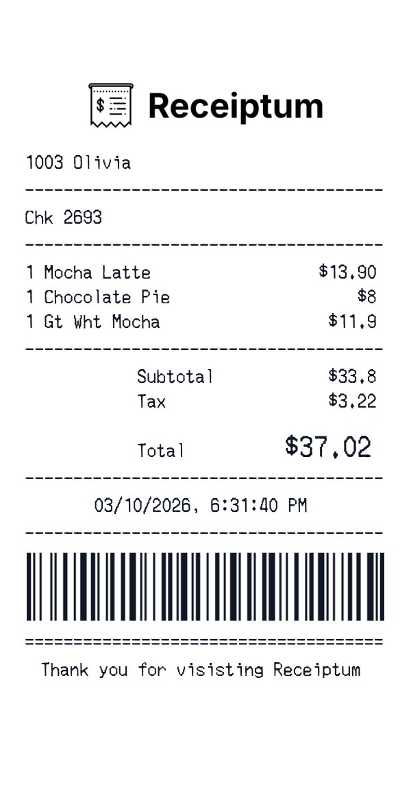 receipt template